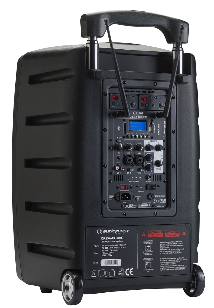 Audiophony CR-25A COMBO - Batterijluidspreker
