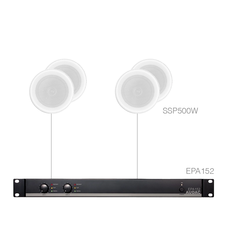 AUDAC - PURRA4.4E/W - 4x SSP500 + EPA152 - White