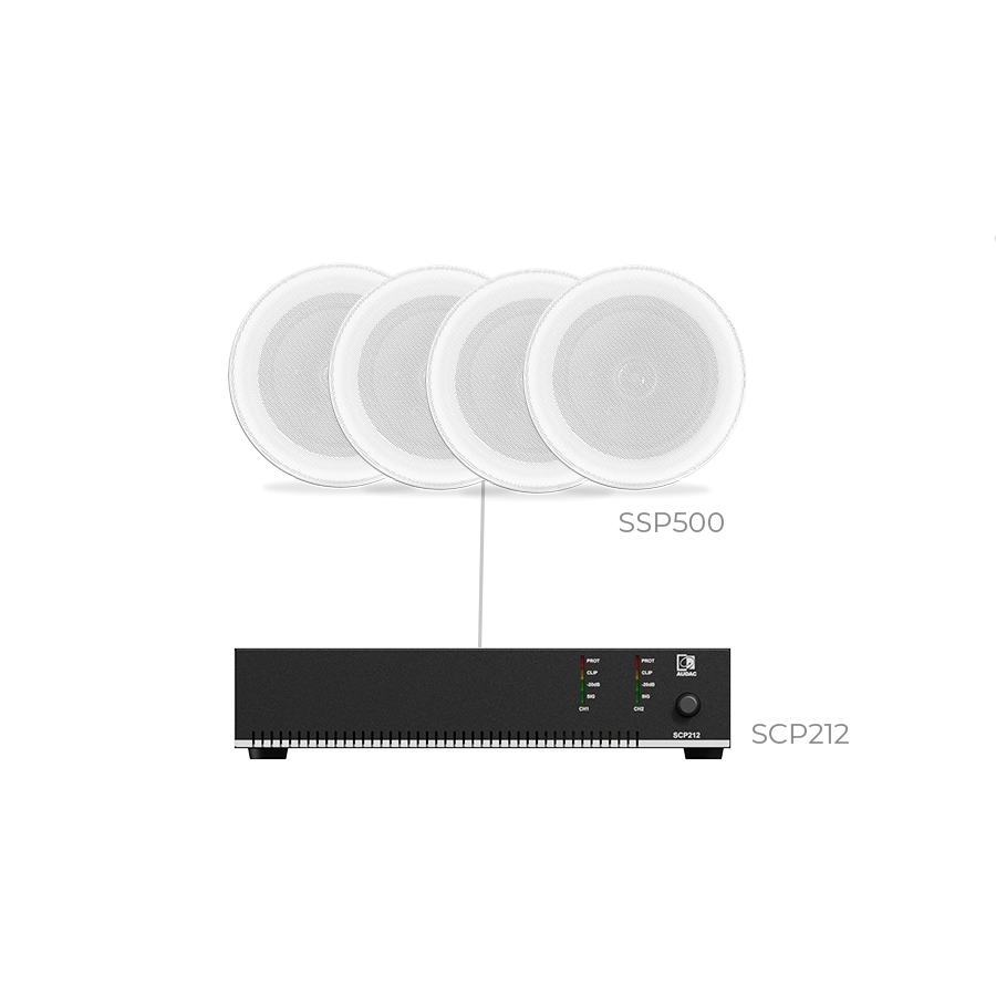 AUDAC - PURRA4.4I/W - 4x SSP500 + SCP212 - 4x SSP500/W + SCP212 White