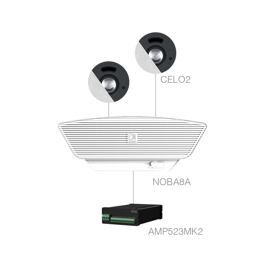 AUDAC - SENSO2.3+/W - 2x CELO2 + NOBA8A + AMP523MK2 - White