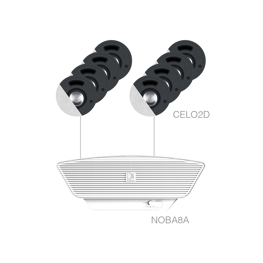 AUDAC - SENSO2.9/W - 8x CELO2D + NOBA8A + AMP523MK - White
