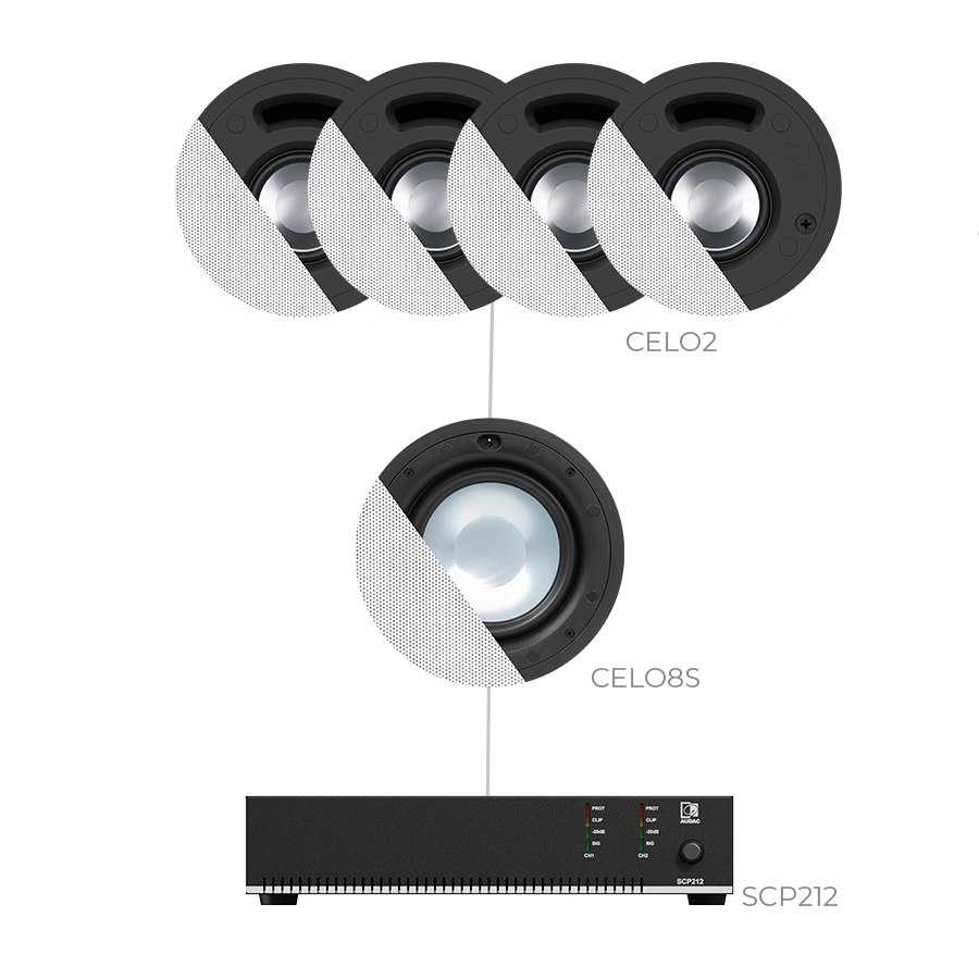 AUDAC - SENSO82.4I/W - 4 x CELO2I & 4 x GLC02I + CELO8S - GLC08I + SCP212 - 4 x CELO2I/W + CELO8SI/W + SCP212 White