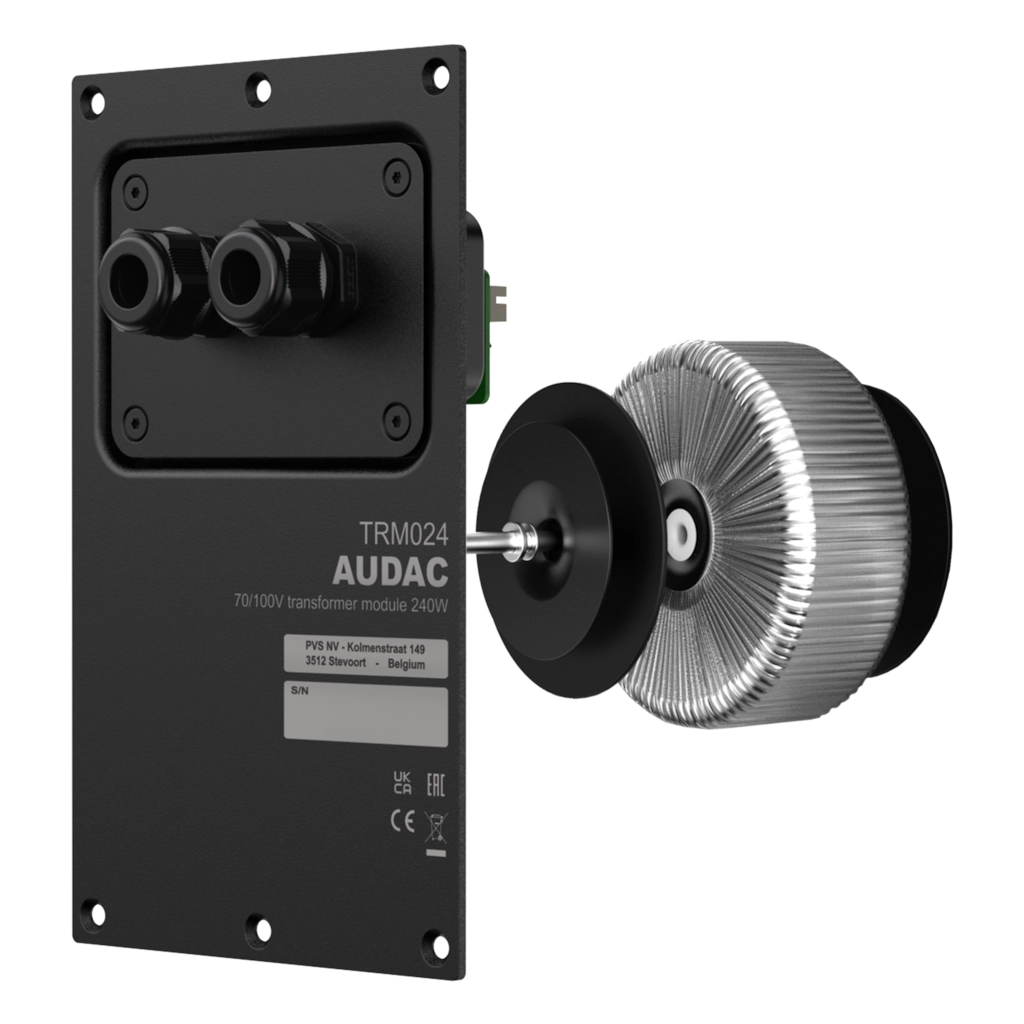 AUDAC - TRM024/B - 70/100V transformer module for VEXO206 or VEXO208 - 240W & 120W power taps - Black version