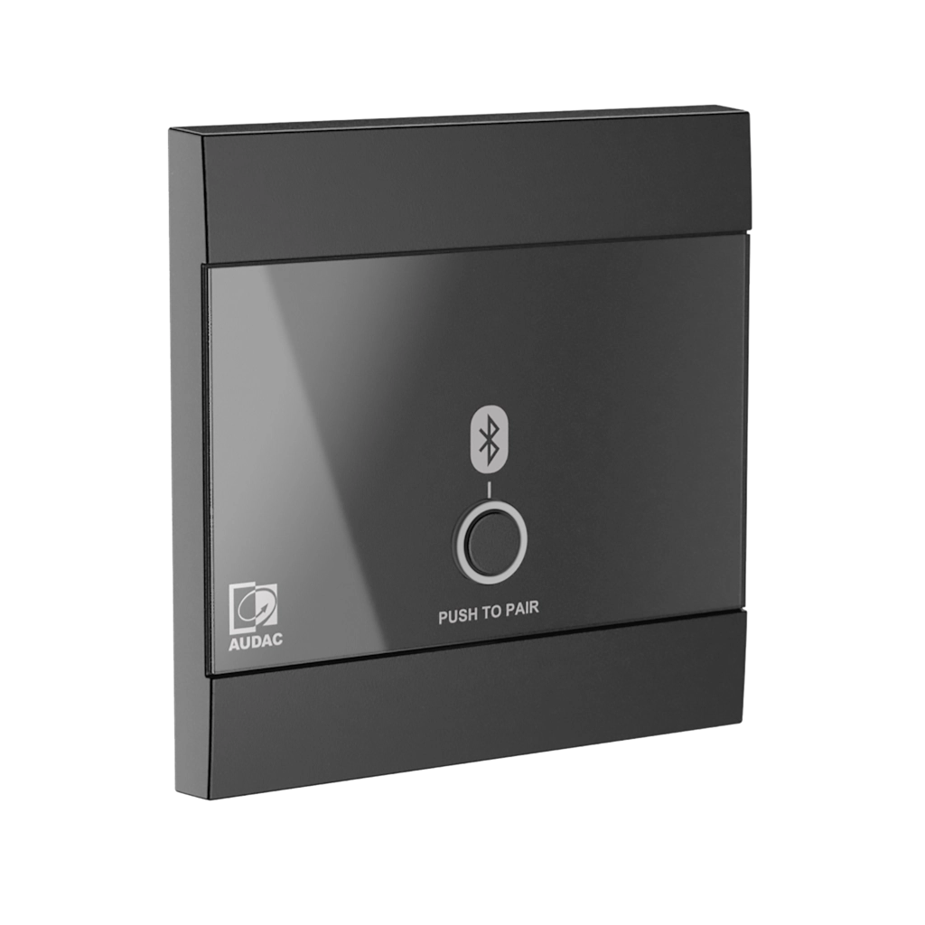 AUDAC - WP220/B - Universal wall panel - Bluetooth receiver input - 80 x 80 mm - Black version - EU-style standard