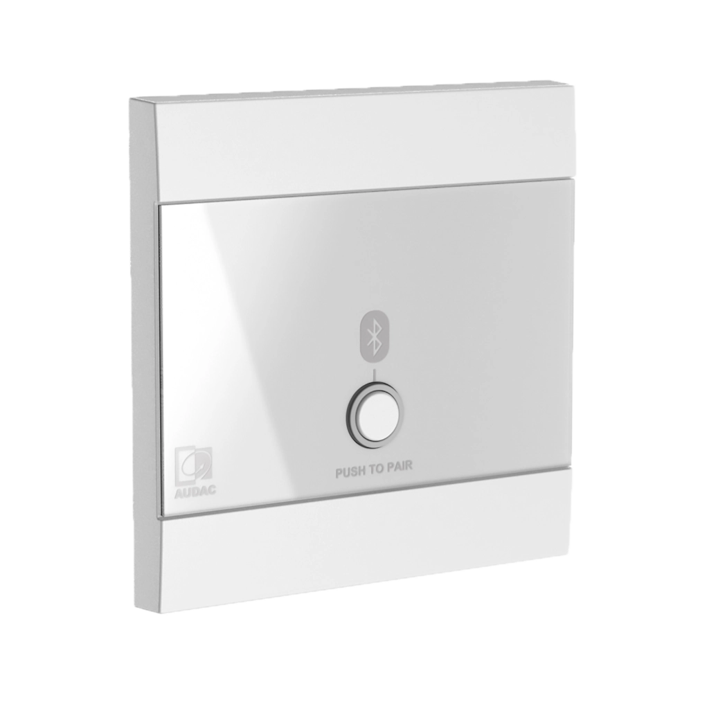 AUDAC - WP220/W - Universal wall panel - Bluetooth receiver input - 80 x 80 mm - White version - EU-style standard