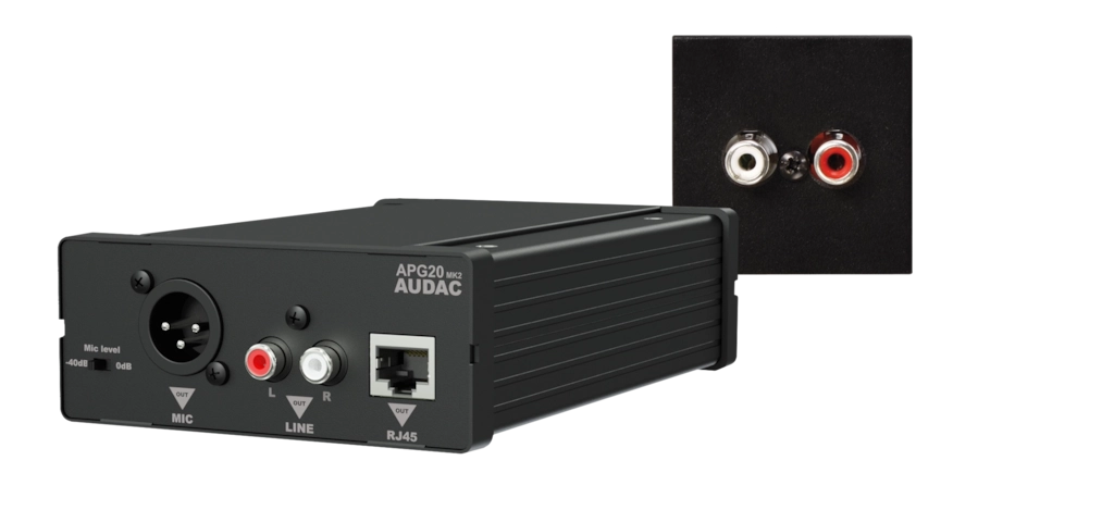 AUDAC - WP45L/B - Receiver+wall panel set line+cover plate- 45x45 - Black version