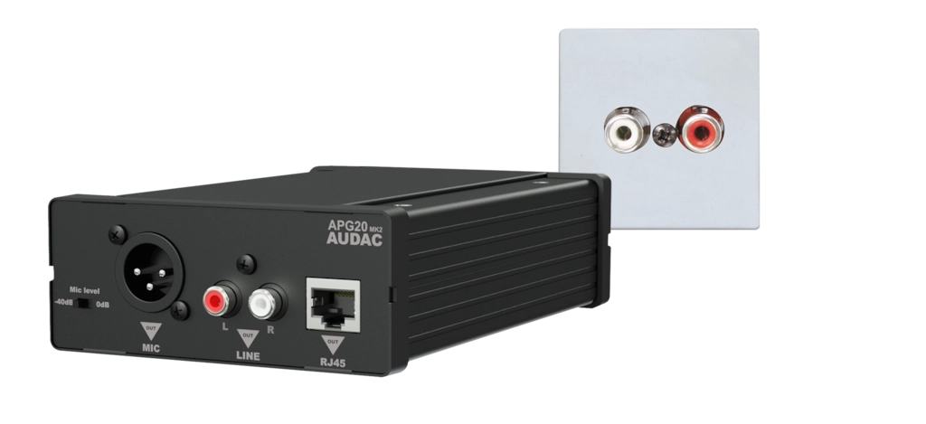 AUDAC - WP45L/W - Receiver+wall panel set line+cover plate- 45x45 - White version