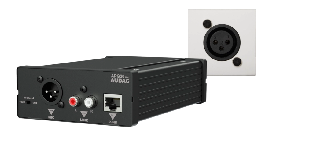 AUDAC - WP45M/W - Receiver+wall panel set mic+cover plate-45x45 - White version