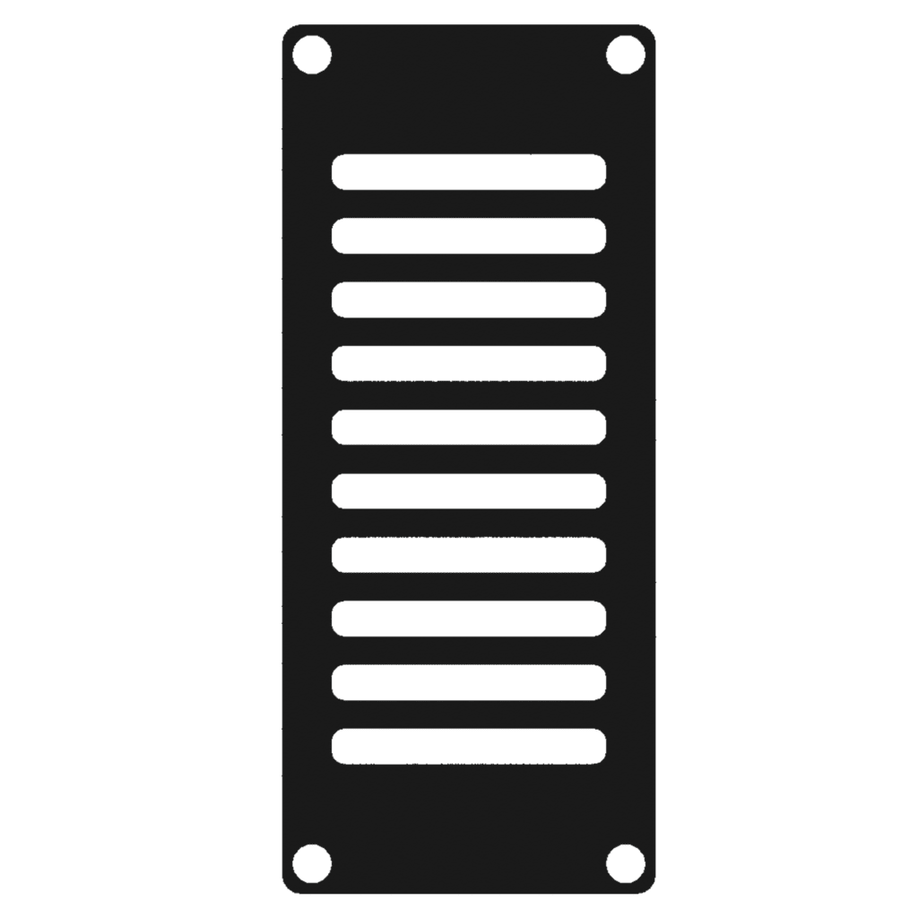 CAYMON - CASY102/B - CASY 1 space vented blind plate - Black version