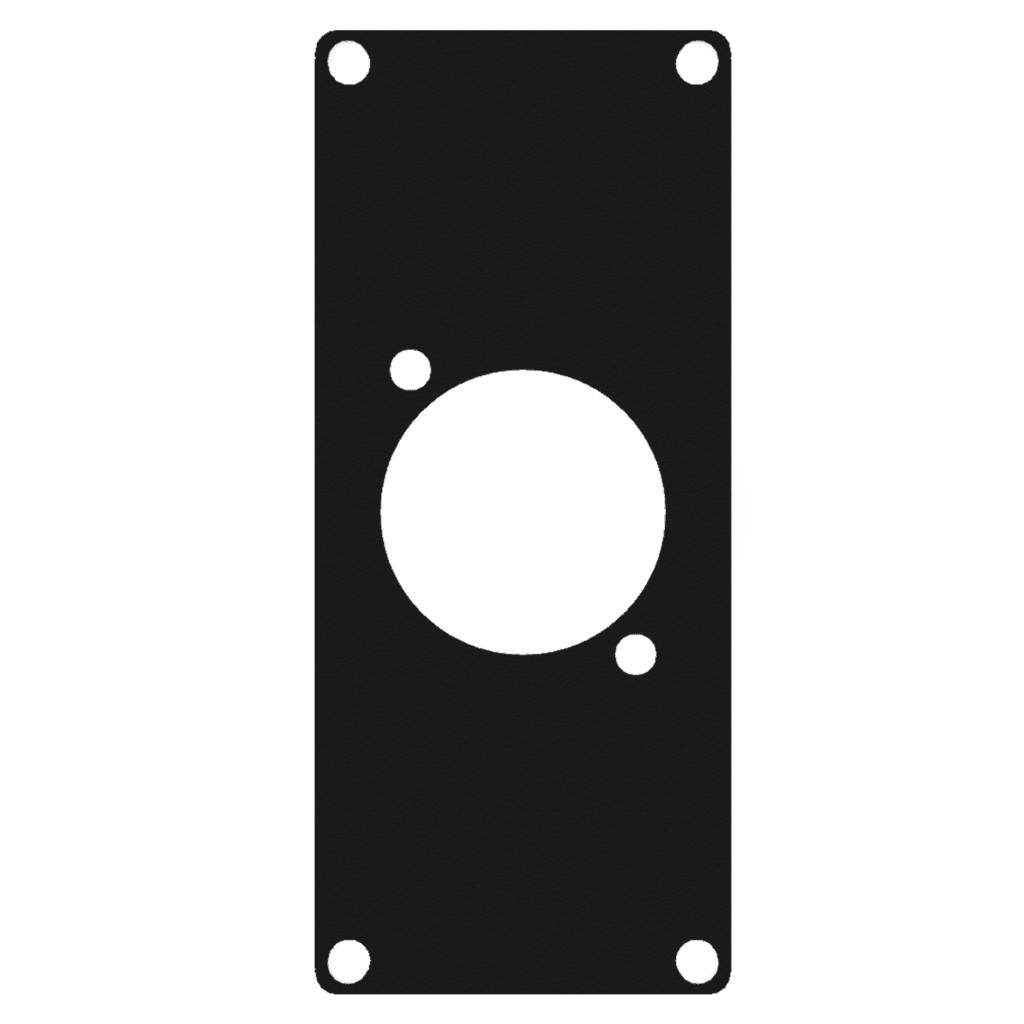 CAYMON - CASY103A/B - CASY 1 space aluminum cover plate - 1x D-size hole - Black version