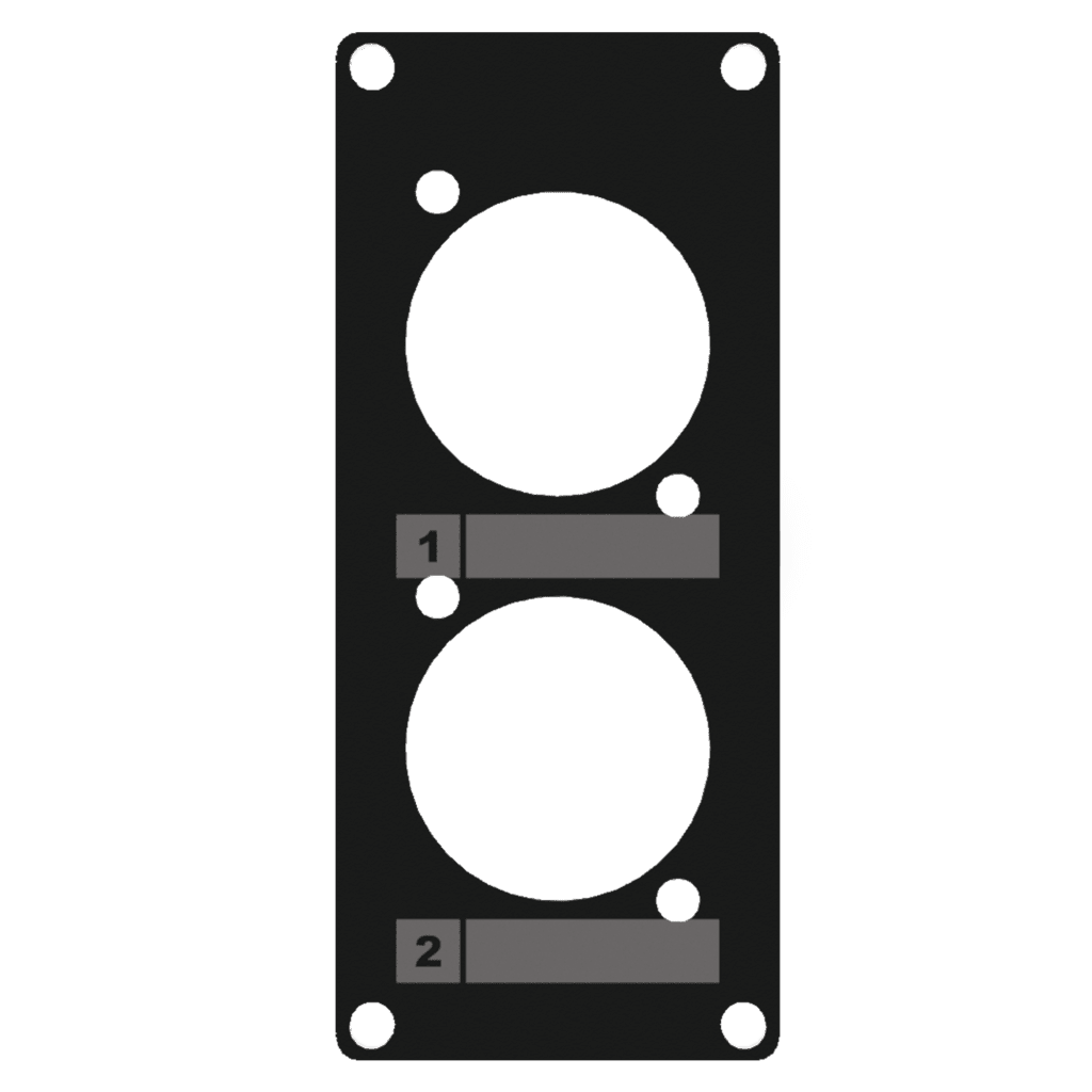 CAYMON - CASY105/B - CASY 1 space cover plate - 2x D-size holes - Black version