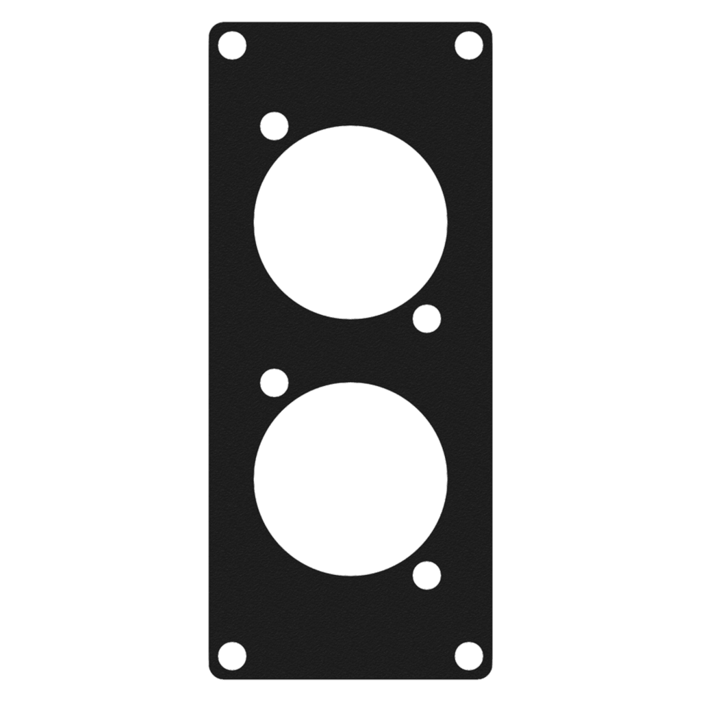 CAYMON - CASY105A/B - CASY 1 space aluminum cover plate - 2x D-size holes - Black version