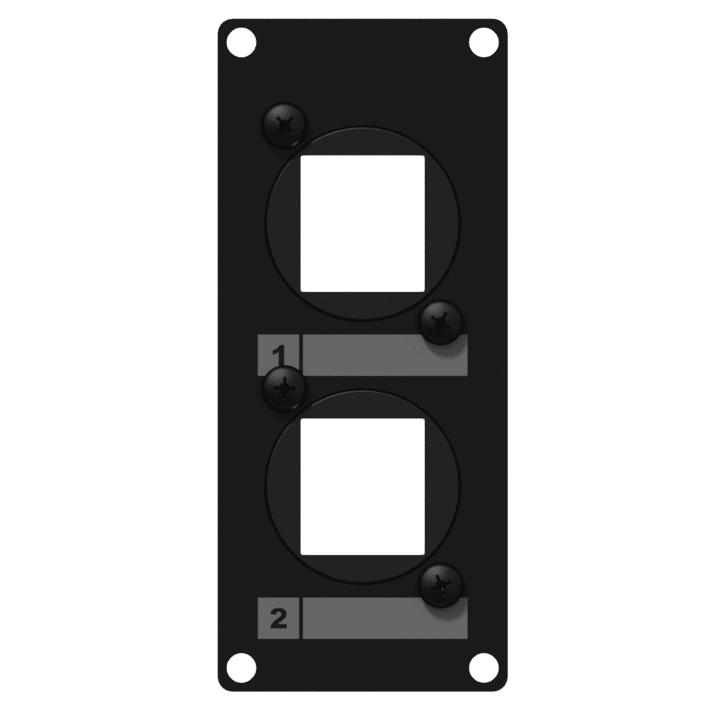 CAYMON - CASY107/B - CASY 1 space cover plate - 2x Keystone adapter - Black version