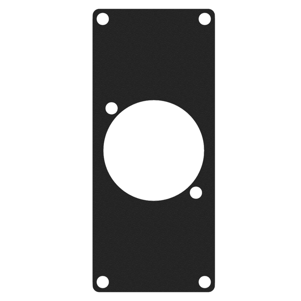 CAYMON - CASY108/B - CASY 1 space cover plate - 1x powerCON TRUE1 outlet connector hole - Black version
