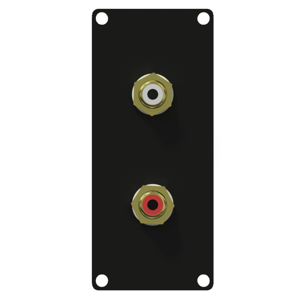 CAYMON - CASY131/B - CASY 1 space with 2x female stereo RCA's - Black version