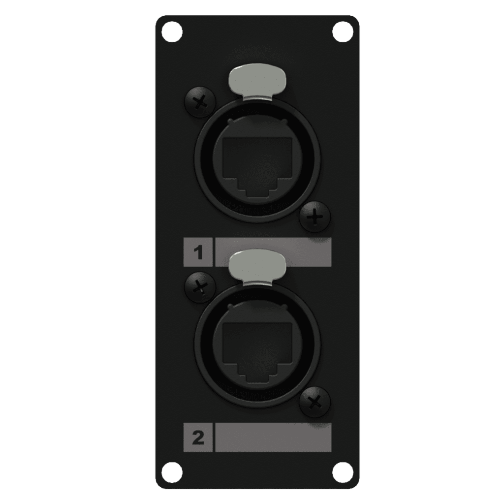 CAYMON - CASY168/B - CASY 1 space 2x EtherCON to RJ-45 - Black version