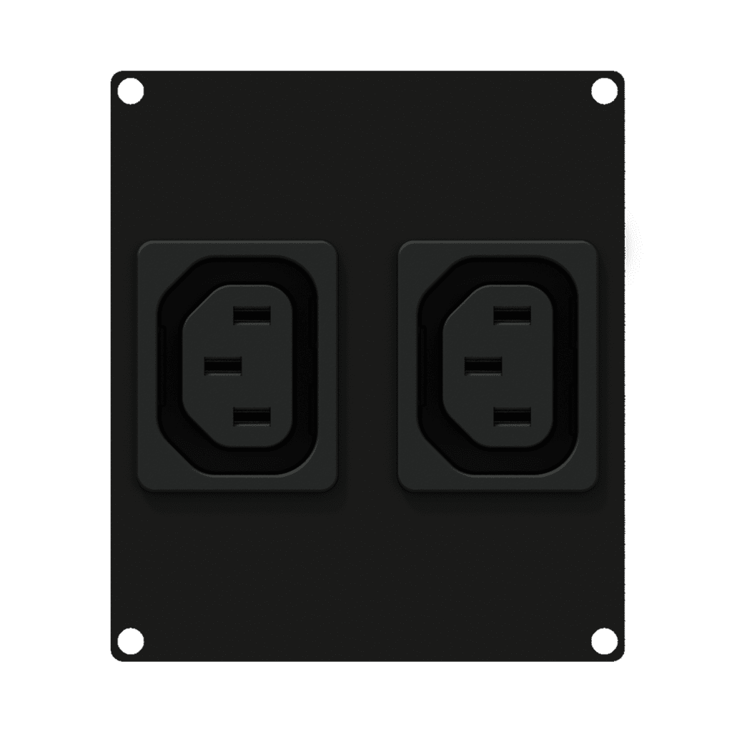 CAYMON - CASY282/B - CASY 2 space 2x euro power outlet socket - Black