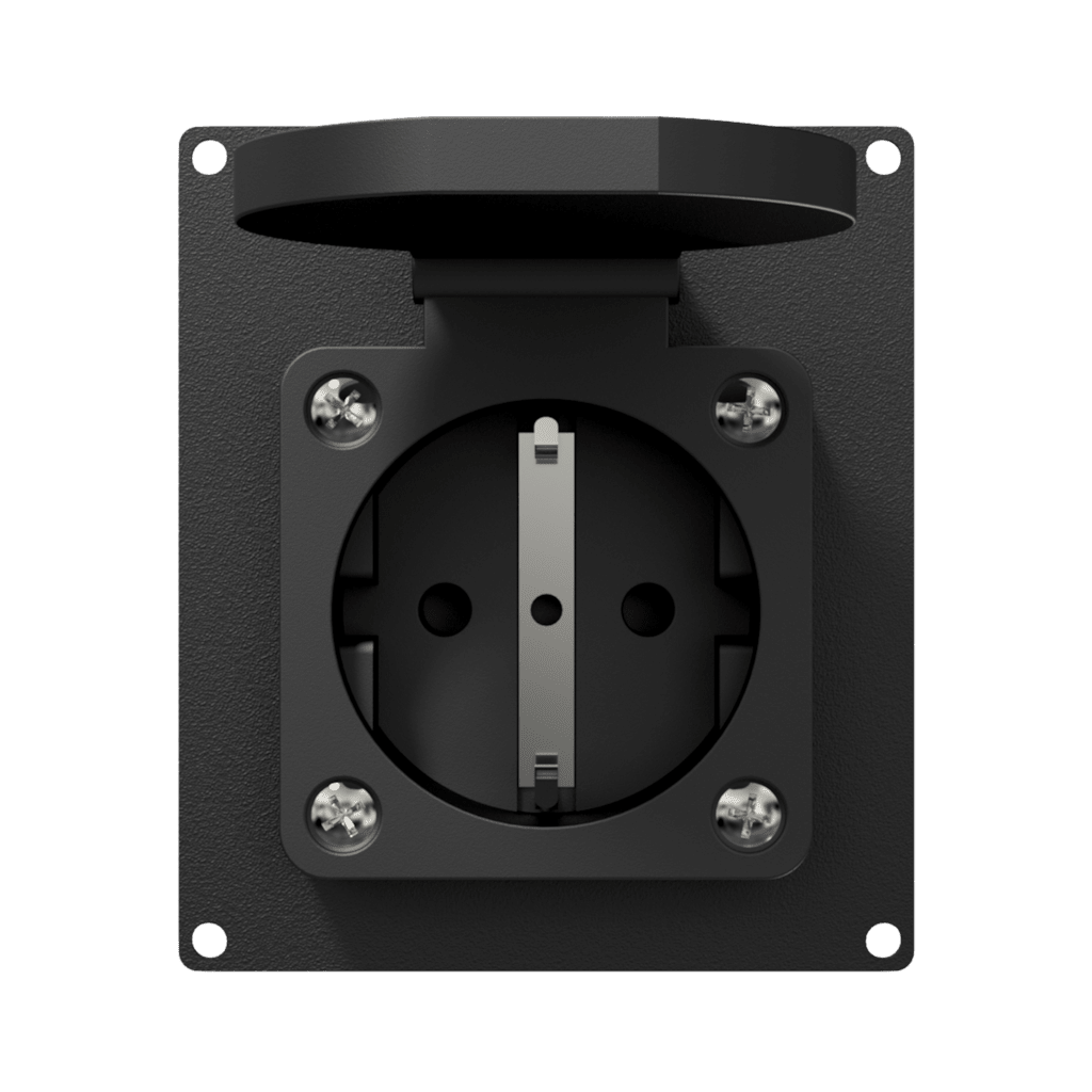 CAYMON - CASY285GI/B - CASY 2 space with German schuko outlet IP54 - Black version