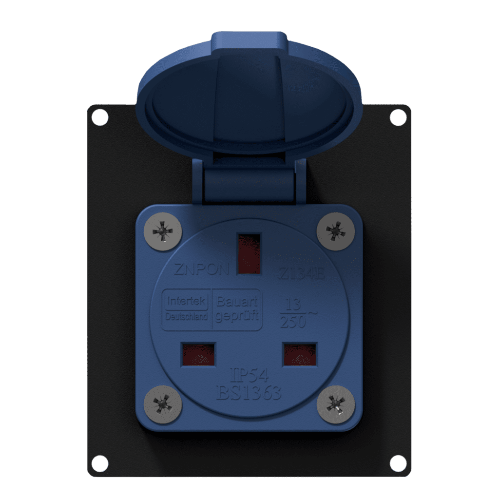 CAYMON - CASY285UK/B - CASY 2 space with UK outlet IP54 - Black