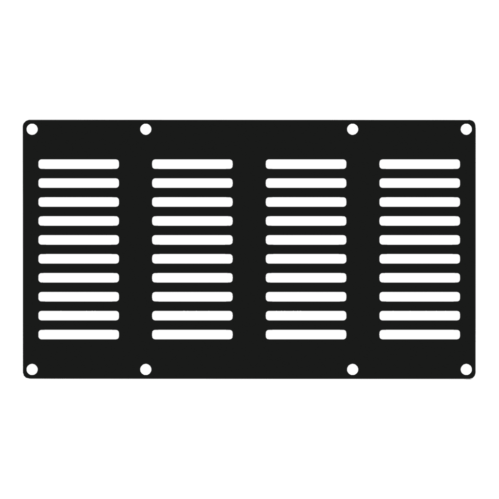 CAYMON - CASY402/B - CASY 4 space vented blind plate - Black version