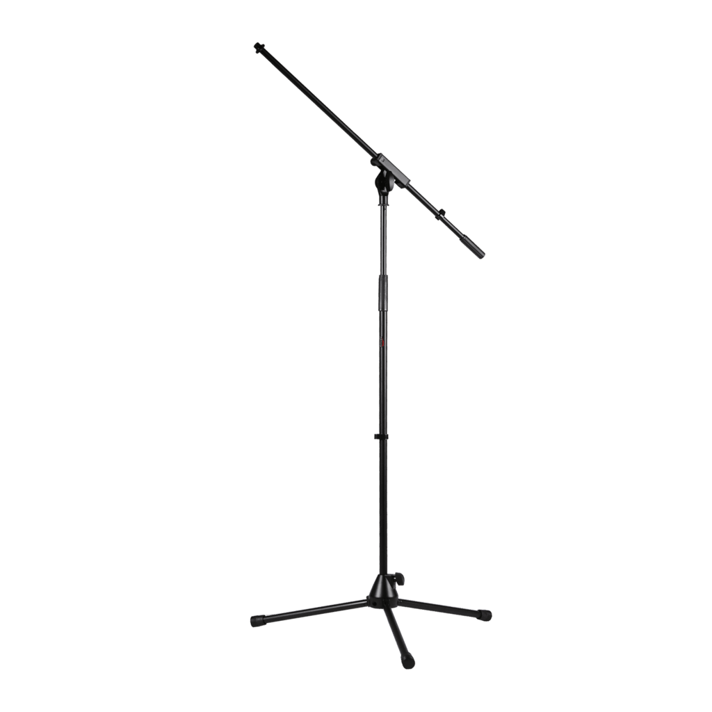 CAYMON - CST320/B - Microphone stand with foldable legs and boom arm - Black version