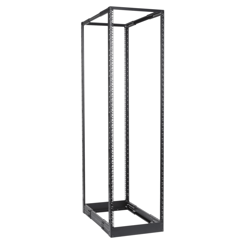 CAYMON - DPR942/B - 4-post 19" open-frame rack - 42 units - 550~1015 mm depth - Black version