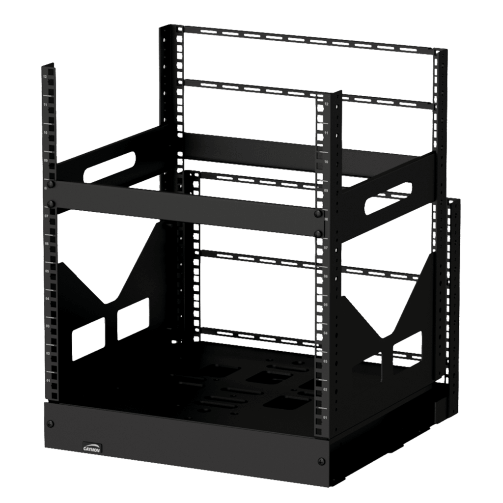 CAYMON - GPR412/B - 19" slide-out rack - 12 units - 420mm depth - Black version