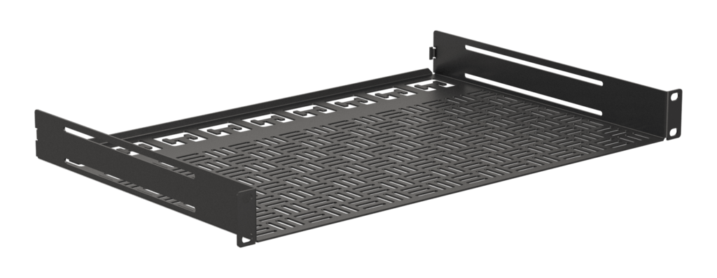 CAYMON - IS120/B - 19” standard shelf - 1HE - Black version - 300mm usable depth