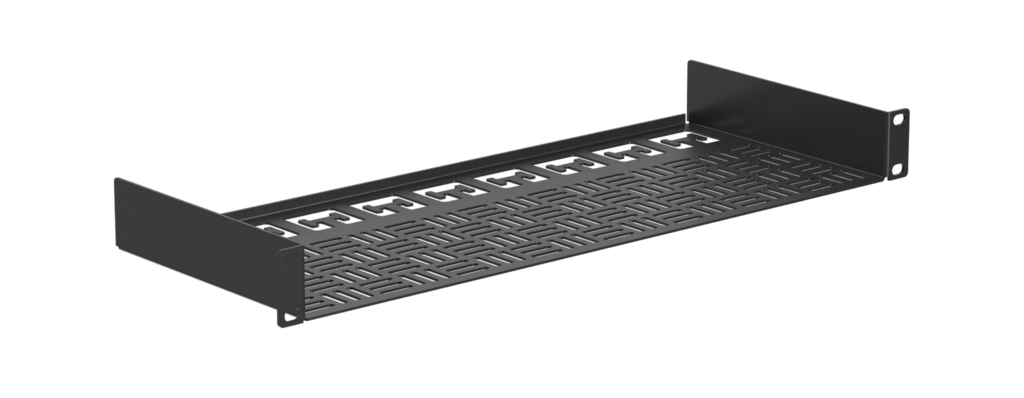 CAYMON - IS120S/B - 19” standard shelf - 1HE - Black version - 180mm usable depth