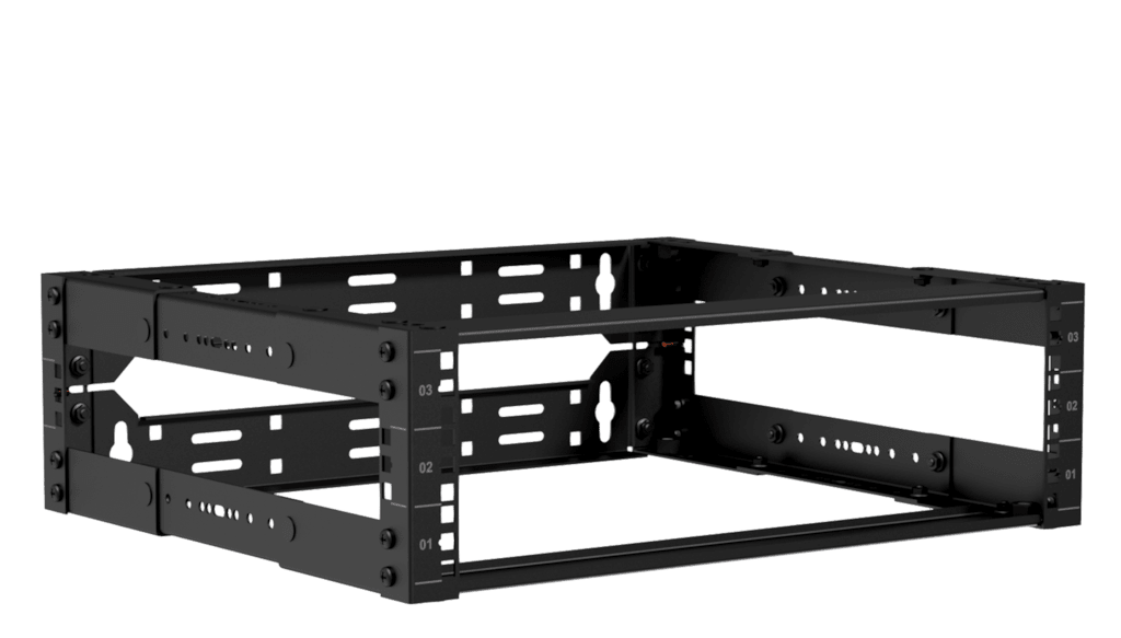 CAYMON - OPR303A/B - 19" in depth adjustable open frame rack - 3 unit - 300 ~ 450mm - Black