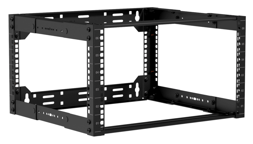 CAYMON - OPR306A/B - 19" in depth adjustable open frame rack - 6 unit - 300 ~ 450mm - Black