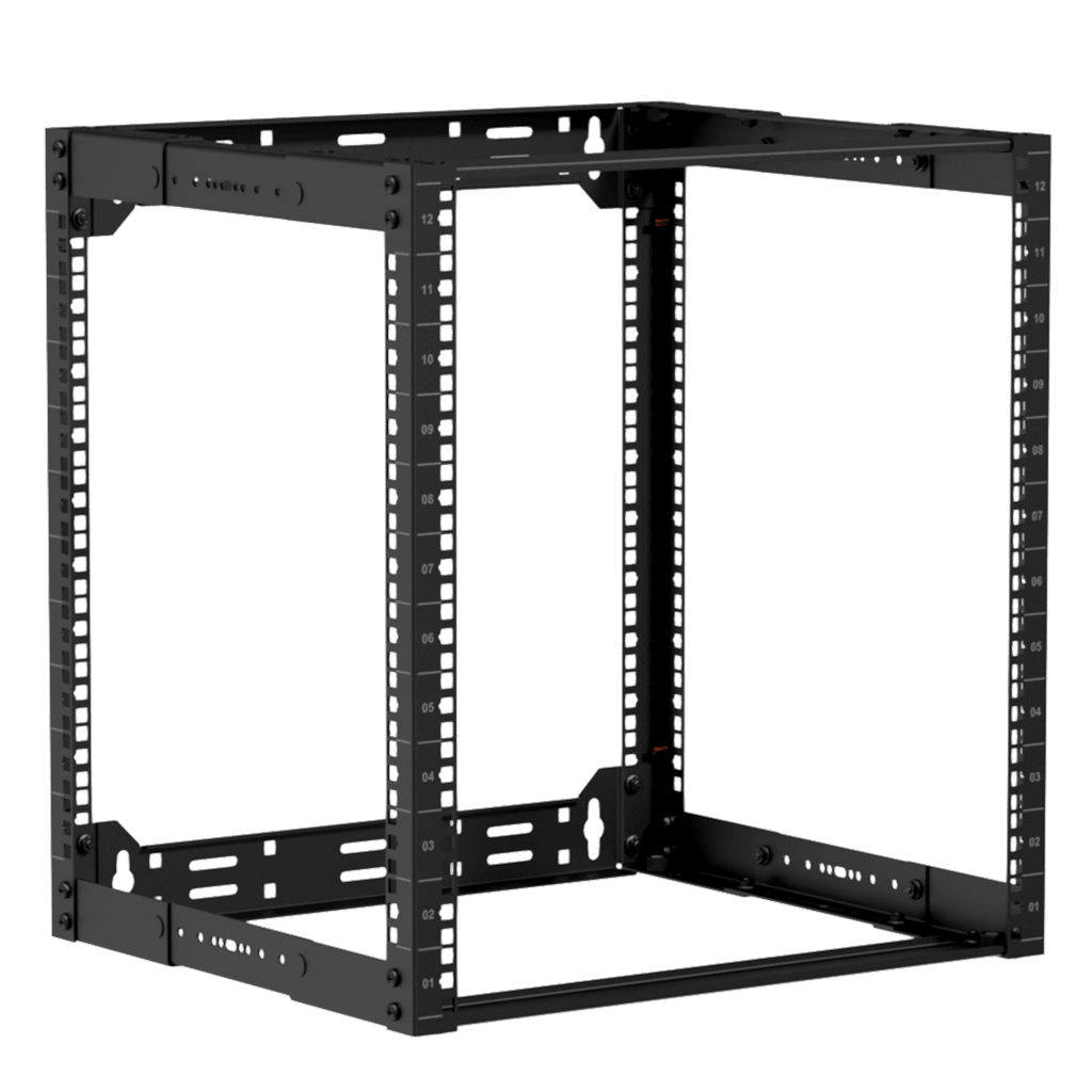 CAYMON - OPR312A/B - 19" in depth adjustable open frame rack - 12 unit - 300 ~ 450mm - Black
