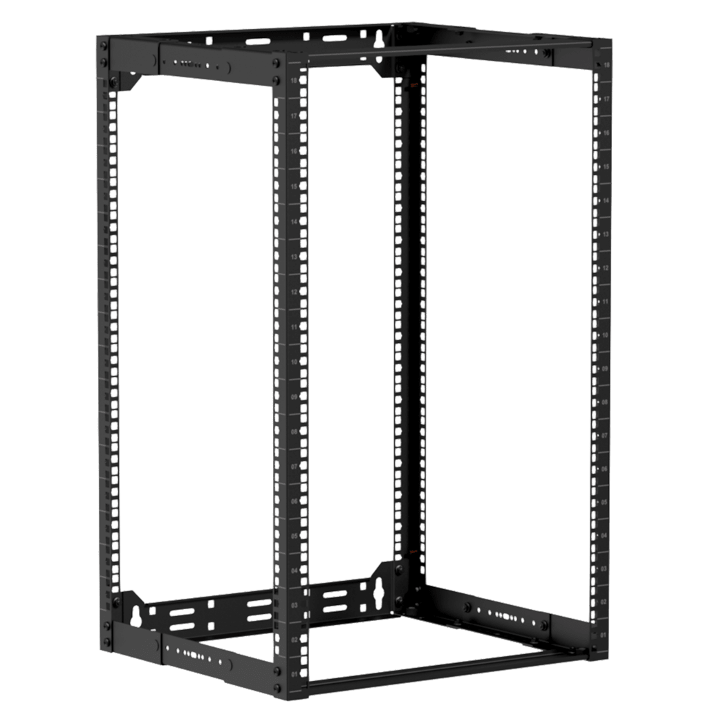 CAYMON - OPR318A/B - 19" in depth adjustable open frame rack - 18 unit - 300 ~ 450mm - Black