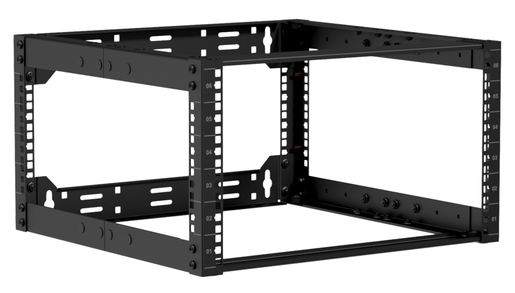 CAYMON - OPR506A/B - 19" in depth adjustable open frame rack - 6 unit - 500 ~ 700 mm - Black