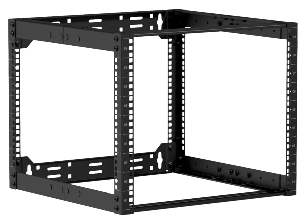 CAYMON - OPR509A/B - 19" in depth adjustable open frame rack - 9 unit - 500 ~ 700 mm - Black