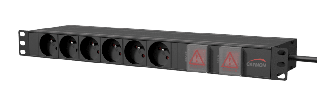 CAYMON - PSR269FS/B - 19" power distribution unit - French 6 x front sockets + 9 x rear sockets - Double switched - Black version