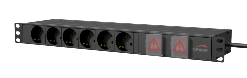CAYMON - PSR269GS/B - 19" power distribution unit - German 6 x front sockets + 9 x rear sockets - Double switched - Black version