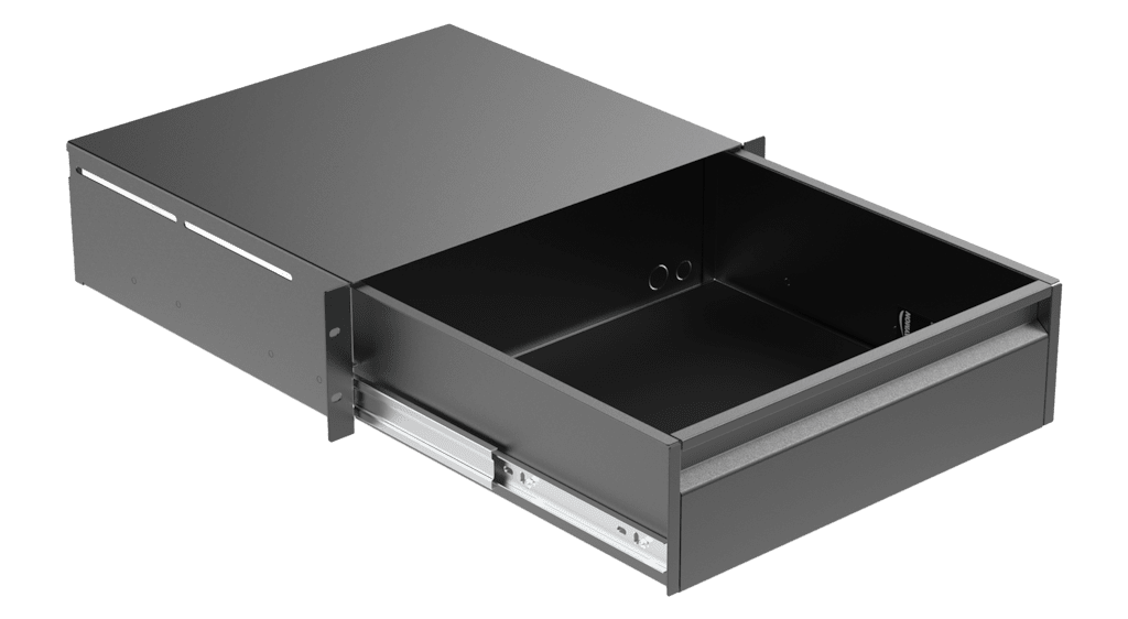 CAYMON - RD320/B - 19" rack drawer - 3 unit - Black version