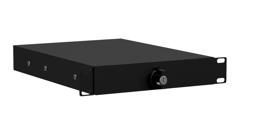 CAYMON - RDN110L/B - 10.5" rack drawer - 1 unit with key lock - Black Steel