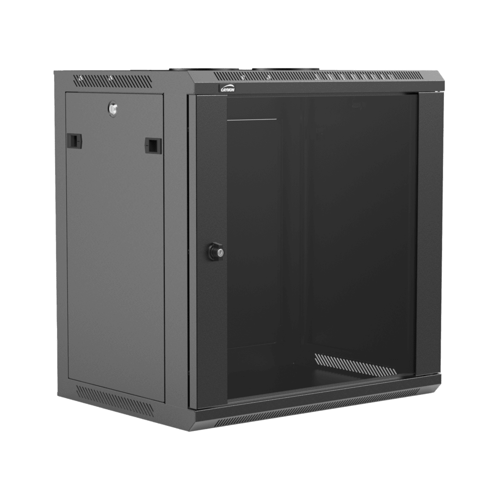 CAYMON - WPR412R/B - 19” wall mount rack - 12 units - 450mm depth - Removable back - Black version