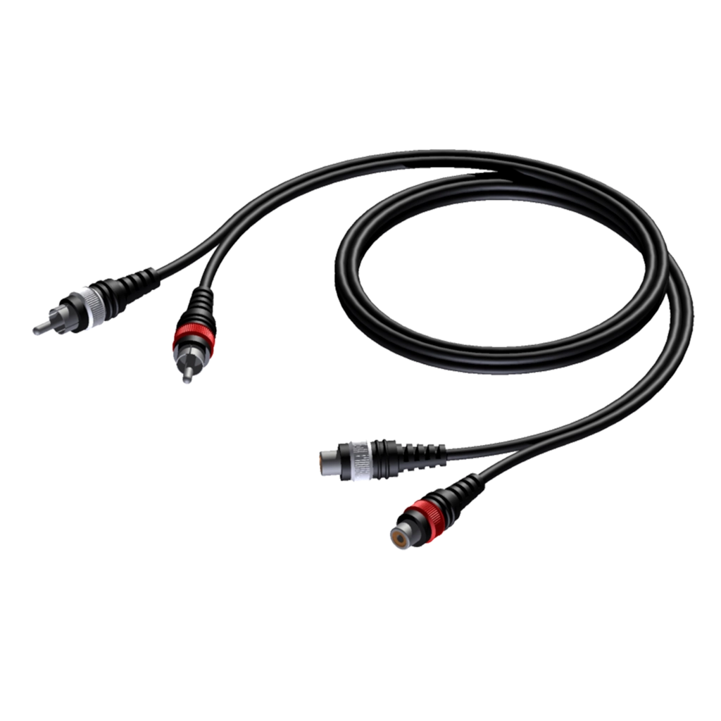 PROCAB-rental - CAB850/5 - 2 x RCA/Cinch female - 2 x RCA/Cinch male - 5 meter