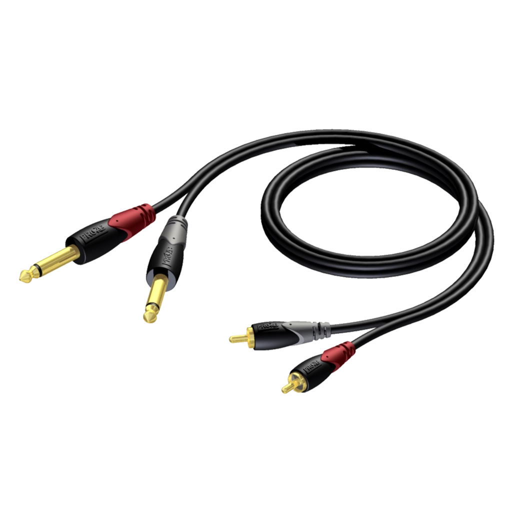 PROCAB-avit - CLA631/1.5 - 2 x RCA/Cinch male - 2 x 6.3 mm Jack male mono - 1,5 meter