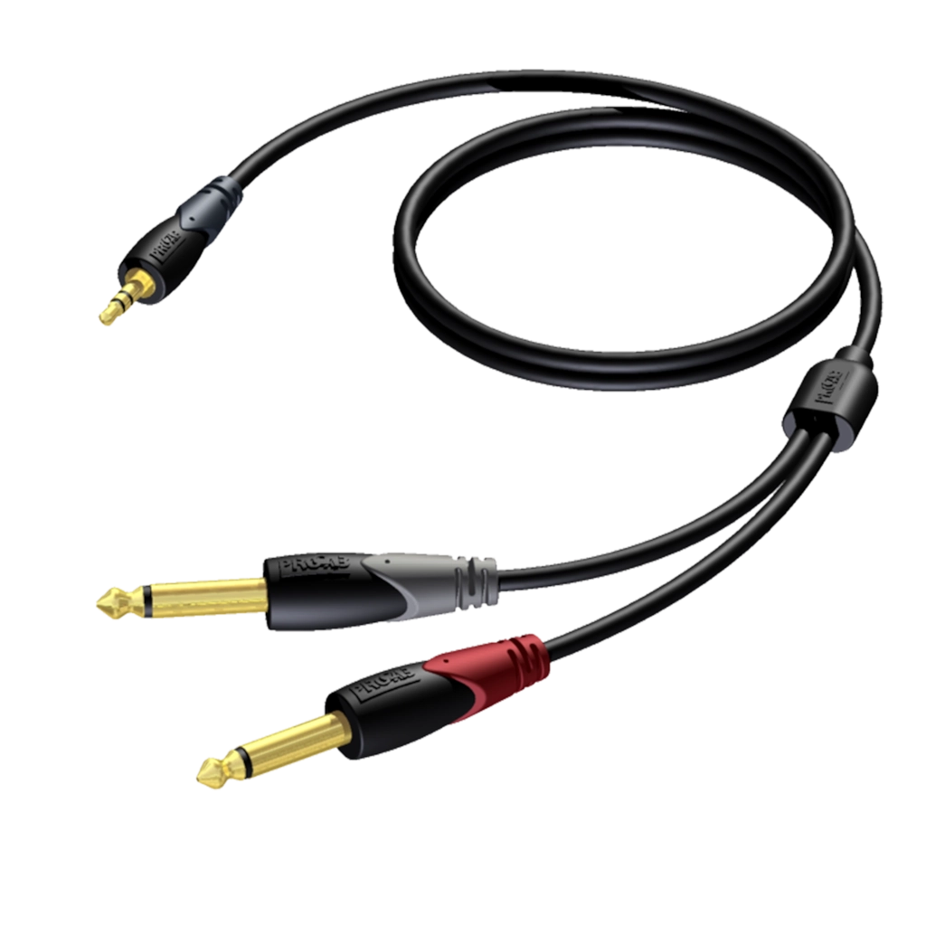 PROCAB-avit - CLA713/1.5 - 3.5 mm Jack male stereo - 2 x 6.3 mm Jack male mono - 1,5 meter