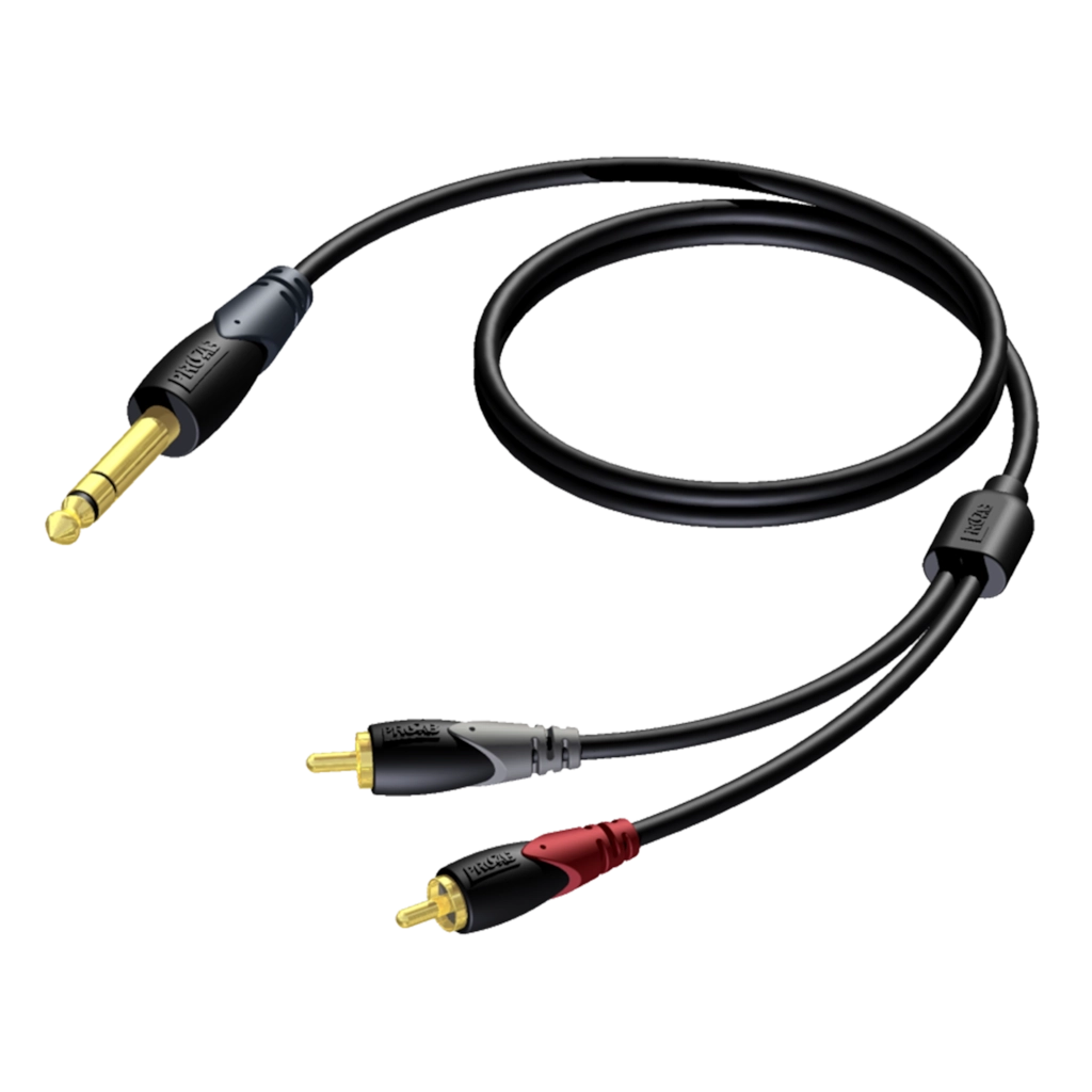 PROCAB-avit - CLA719/1.5 - 6.3 mm Jack male stereo - 2 x RCA/Cinch male - 1,5 meter