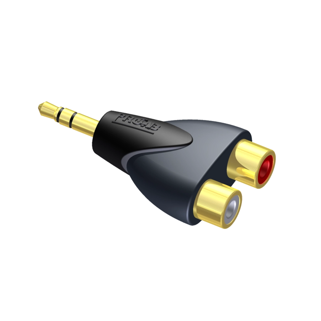 PROCAB-rental - CLP211 - Adapter - 2 x RCA/Cinch female - 3.5 mm Jack male stereo