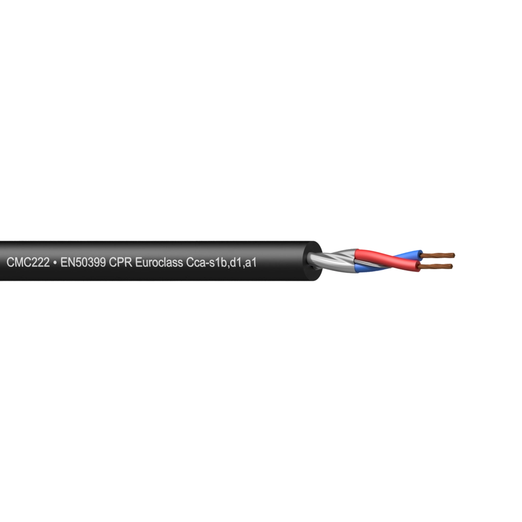 PROCAB-avit - CMC222-CCA/1 - Balanced microphone cable - flex 2 x 0.34 mm ² - 22 AWG - EN50399 CPR Euroclass Cca-s1b,d2,a1 - 100 m carton reel