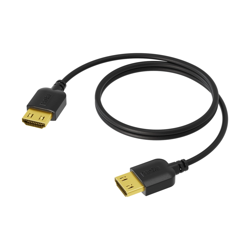 PROCAB-avit - CSV210B/0.5 - Slimline video cable - HDMI 2.0 - HDMI A male - HDMI A male - HighFlex™ - Black version - 0.5 meter