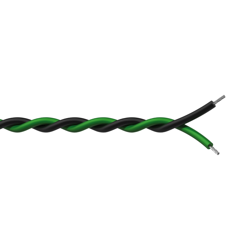 PROCAB-avit - PR4305/1 - Twisted assembling cable - 2 x 0.25 mm² - 23 AWG - 100 meter, black & green