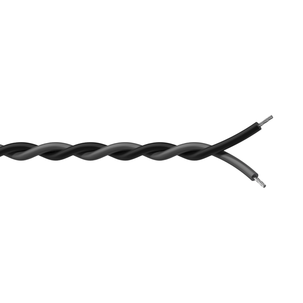 PROCAB-avit - PR4308/1 - Twisted assembling cable - 2 x 0.25 mm² - 23 AWG - 100 meter, black & grey