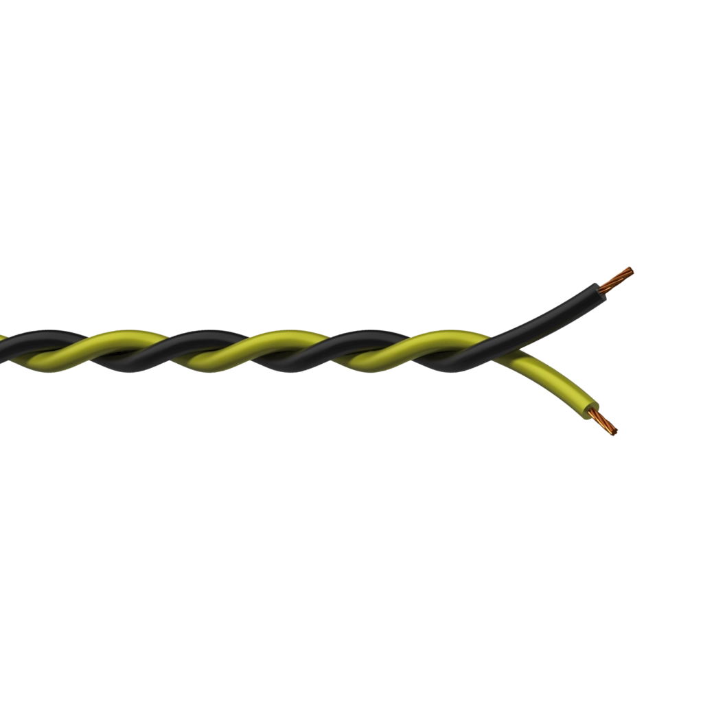 PROCAB-avit - PR4604/1 - Twisted assembling cable - 2 x 1 mm² - 17 AWG - 100 meter, black & yellow